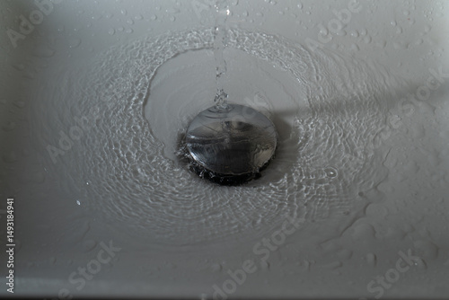 Close up of splashing water from a fountain or shower head