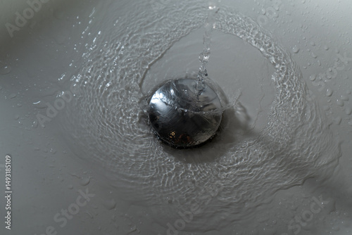 Close up of splashing water from a fountain or shower head