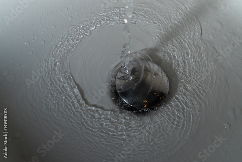 Close up of splashing water from a fountain or shower head