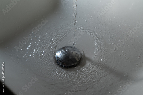 Close up of splashing water from a fountain or shower head