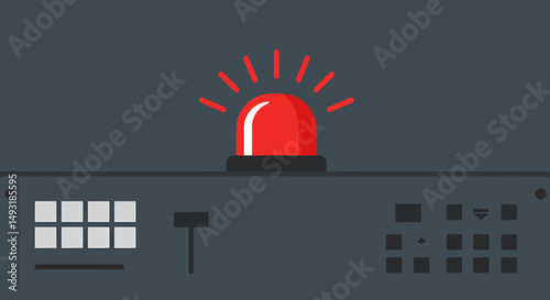 Pixel Art Red Alert Light On Control Panel