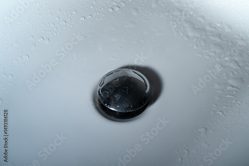 Close up of splashing water from a fountain or shower head
