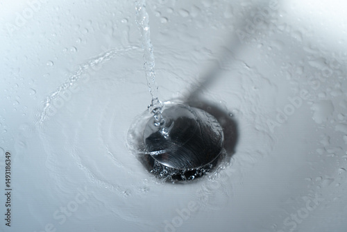 Close up of splashing water from a fountain or shower head