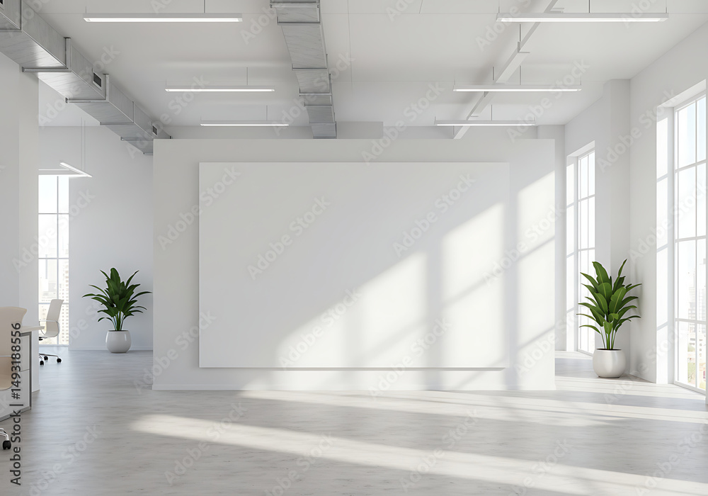 Fototapeta premium Modern White Office Space Mockup