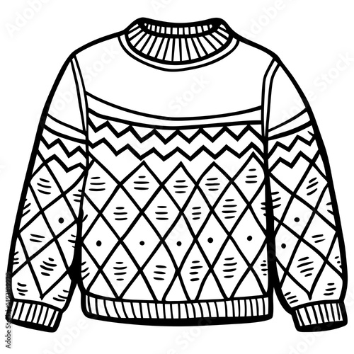 Hand drawn fair isle knit sweater design