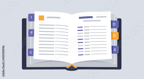 Open Book Illustration With Bookmarks