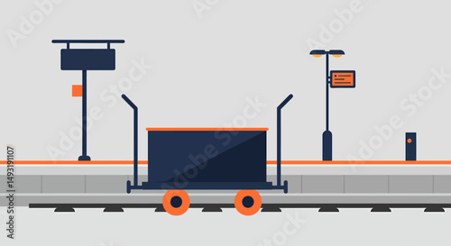 Pixel Art Train Station Illustration