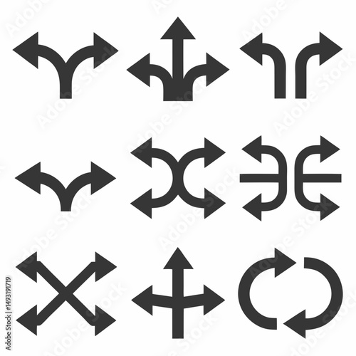 Directional Arrow Icon vector Set for Navigation.