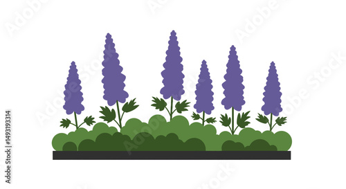 Purple Flowers Pixel Art Illustration