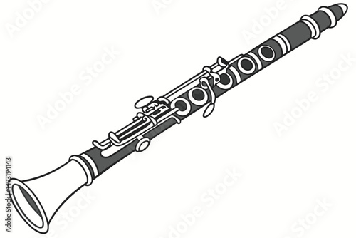  clarinet, musical instrument, solo, studio shot, detailed, realistic, high resolution