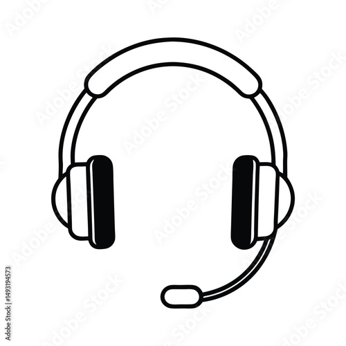 headphones icon on white background