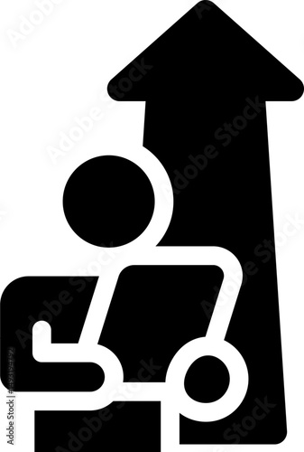 Growth and progress icon. Silhouette icon.
