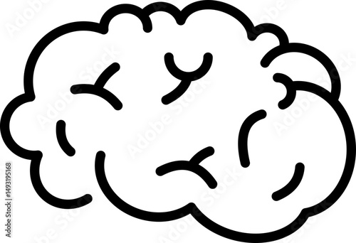 Brain symbol representing thinking and intellect - Editable Stroke SVG, fully scalable.