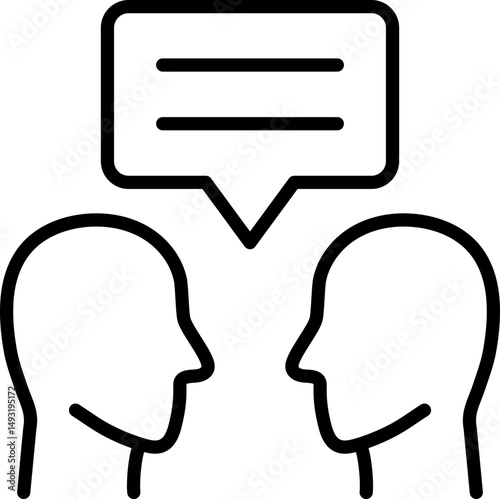 Conversation or discussion icon - Editable Stroke SVG, fully scalable.