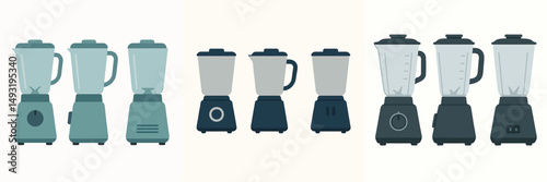 Electric blender collection style vector flat design