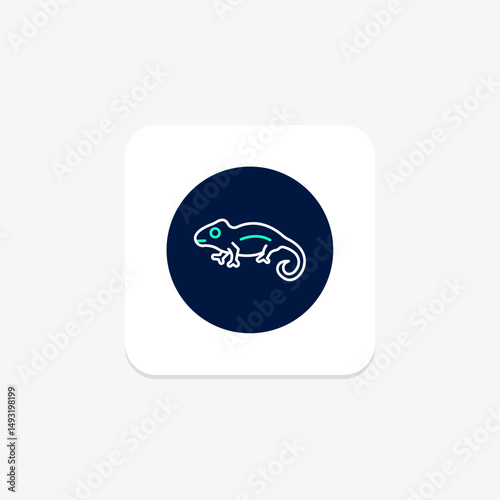 Jackson’s Chameleon, vector, pixel perfect, illustrator file