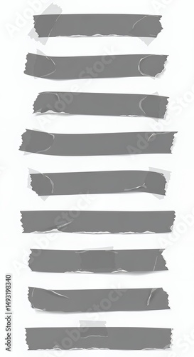 Gray Duct Tape Strips Adhesive Utility
