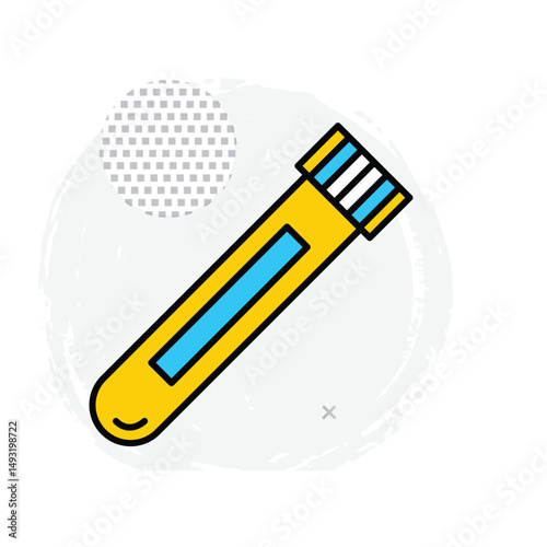 Test Tube Vector Icon For Scientific Analysis