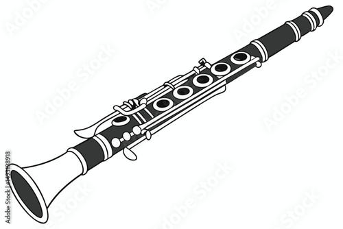  clarinet, musical instrument, solo, studio shot, detailed, realistic, high resolution