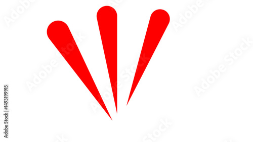 Emphasis mark representing a person's emotions. Icons that represent awareness, discovery, attention, and emphasis red. Vector illustration