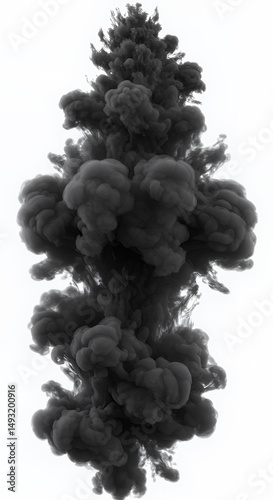Black Smoke on White Background