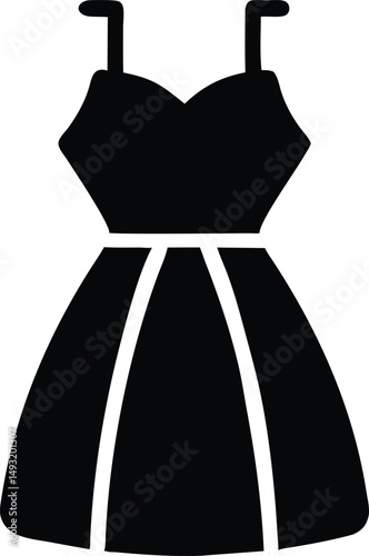 Simple Black Sundress Icon Graphic Design