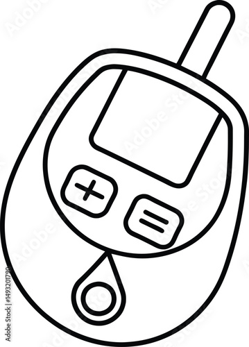 Blood Glucose Meter Icon Healthcare Device