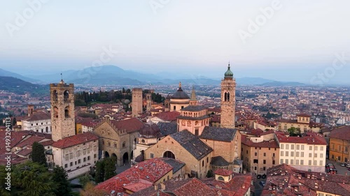 Wallpaper Mural Aerial View of Bergamo City Showcasing Its Stunning Historical. Italy Torontodigital.ca
