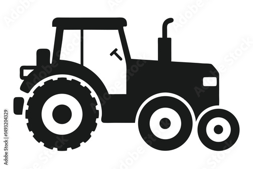 tractor silhouettes farm machinery icons 