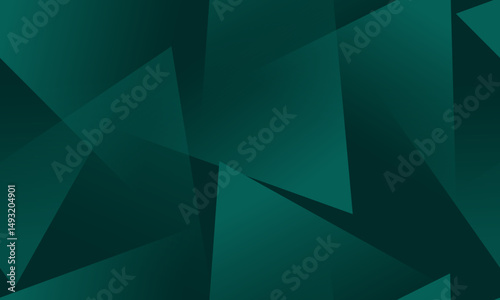 Abstract green emerald triangular facets background