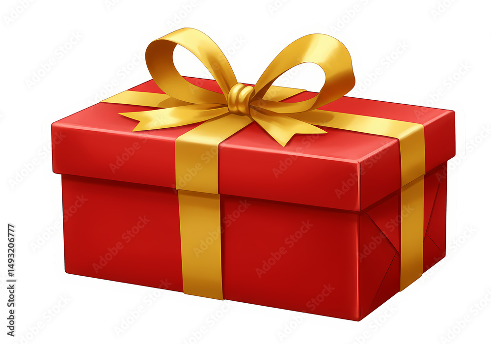 Red Gift Box with Gold Bow Free Downloadable Image isolated on transparent background Red Gift Box with Gold Bow Free Downloadable Image isolated on transparent background