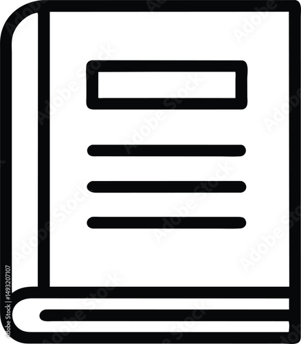 Book Icon Black White Simple Design