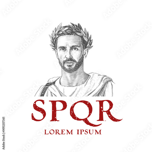 Roman magistrate wearing a laurel wreath