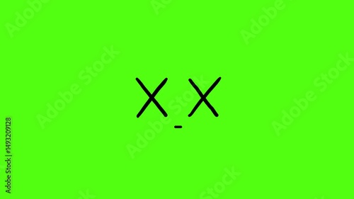 Dead Face Animation on Green Screen Background