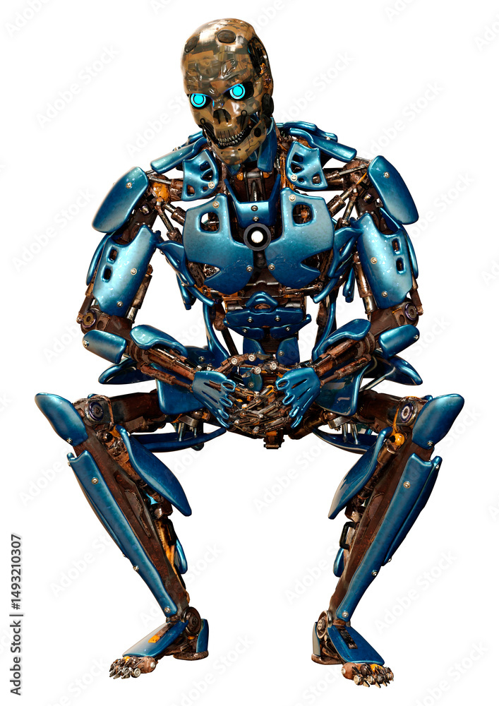 Fototapeta premium 3D Rendering Male Robot on White