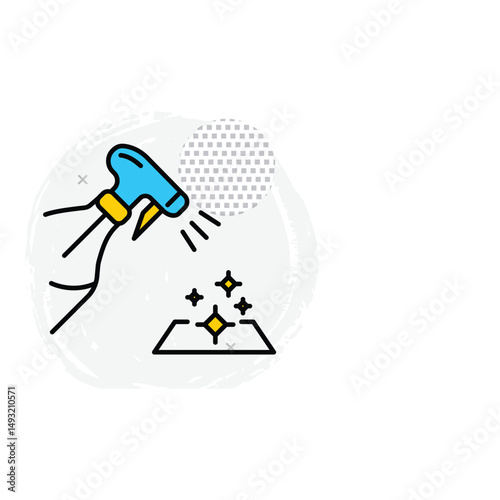 Spray Cleaning Vector Icon For Office Hygiene