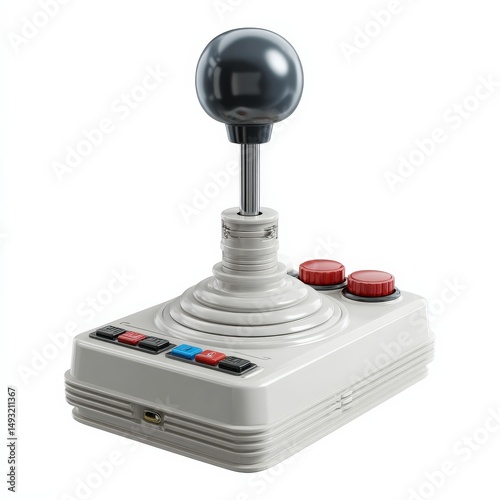 Retro joystick controller with a sleek design.  A classic gaming device, perfect for nostalgia.