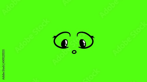Surprised Face Animation on Green Screen Background