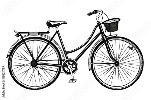 vintage retro classic city bicycle detailed