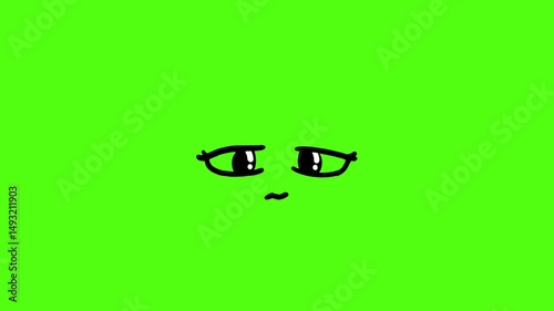Vomit Face Cartoon Animation on Green Screen