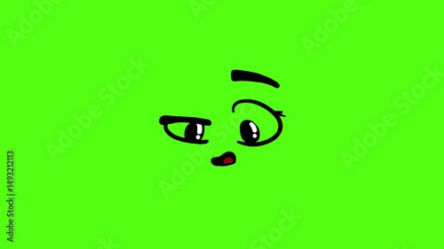 What! Confused Face Animation on Green Background