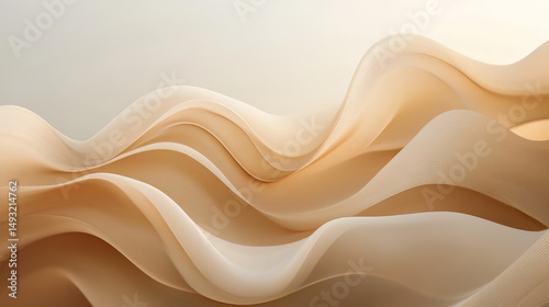 Abstract flowing lines in soft beige and cream tones