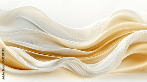 Abstract flowing forms in cream and gold