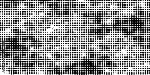 Grunge halftone gradient background. Faded grit noise texture. White and black sand wallpaper. Retro pixelated backdrop. Anime or manga style comic overlay. eps 10