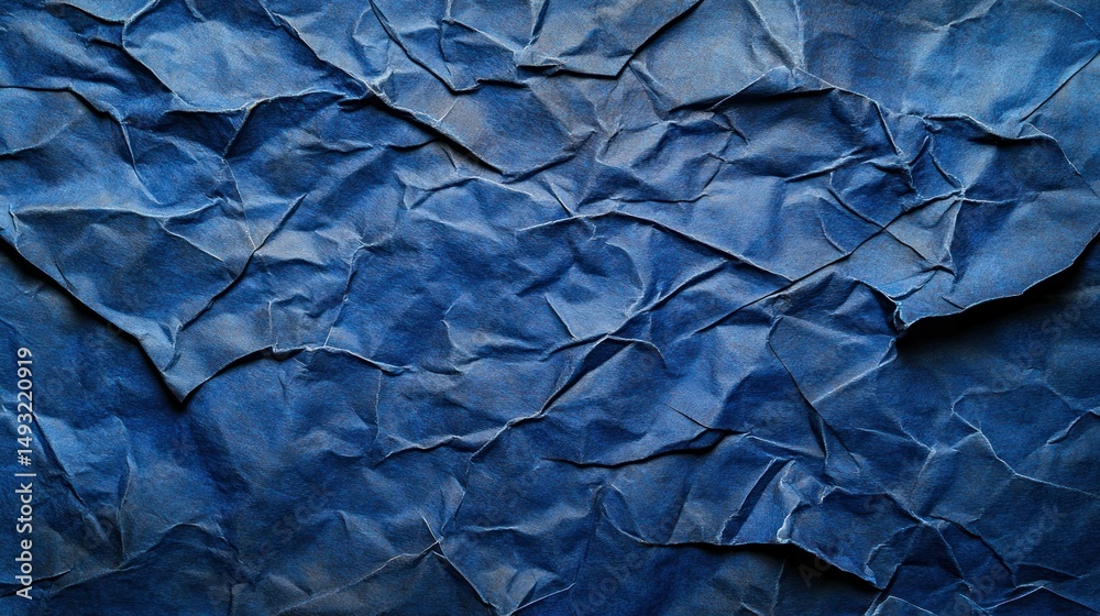 Fototapeta premium Crumpled blue paper texture (4)