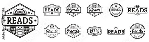 Classic Book & Reading Club Logos: "Reads" Lettering Vector Graphics
