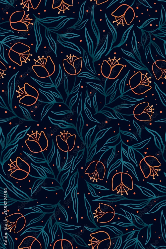 Obraz premium Seamless floral pattern high quality background 