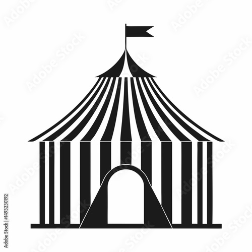Carnival Big Top Tent Silhouette vector Design.