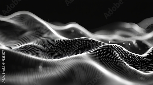 Abstract digital landscape of undulating, textured lines (2)