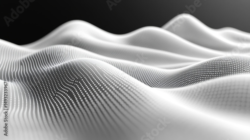 Abstract digital landscape of undulating lines and dots (3)